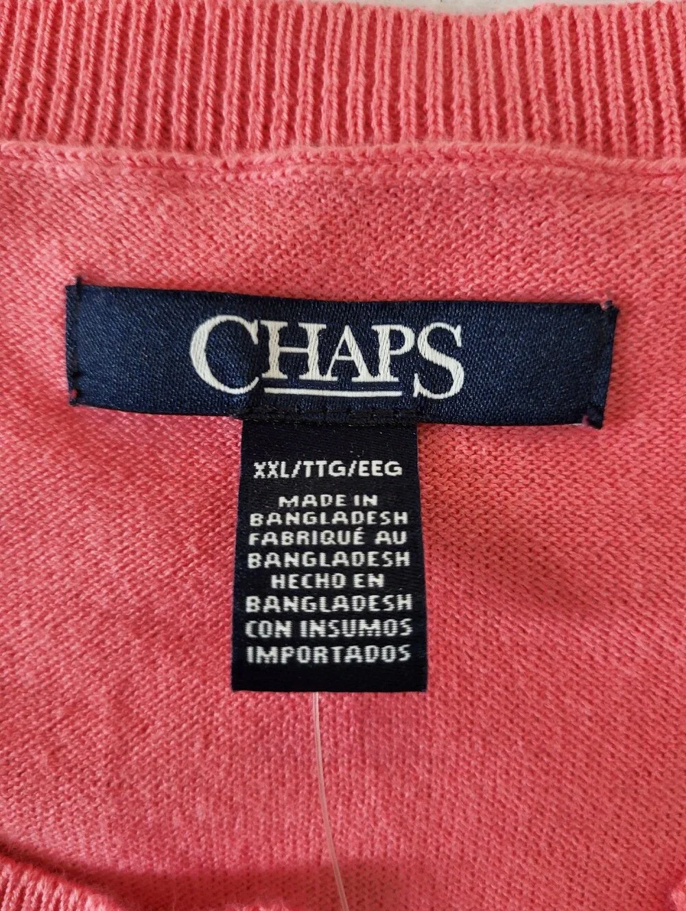 NWT Chaps Icon Pink Button Cardigan Size XXL
